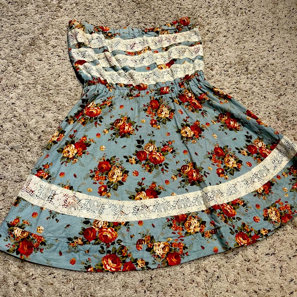 Floral Strapless Minidress